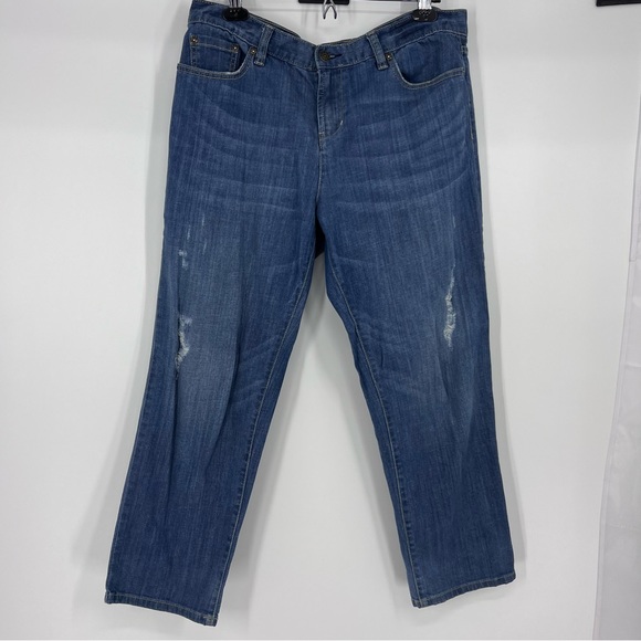 a.n.a jeans high waisted cropped women jean size 10 frays - Picture 2 of 10